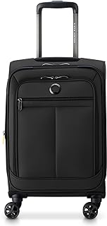 DELSEY Paris Sky Lite Softside Expandable Luggage with Spinner Wheels, Black, Carry on 19 Inch