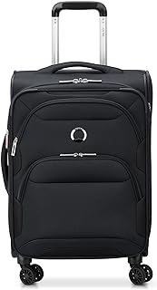 DELSEY Paris Sky Max 2.0 Softside Expandable Luggage with Spinner Wheels, Black, Carry-on 21 Inch