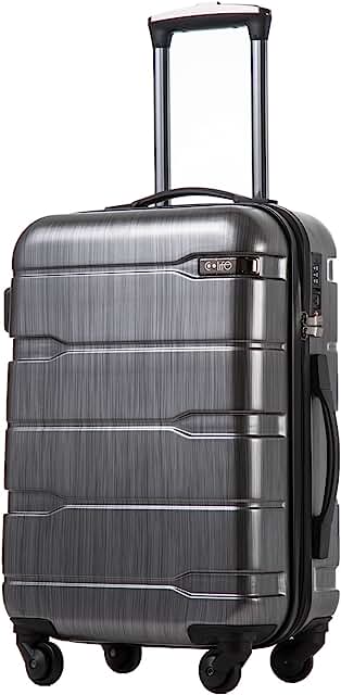 Coolife Luggage Expandable(only 28") Suitcase PC+ABS Spinner Built-In TSA lock 20in 24in 28in Carry on