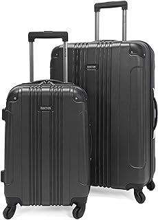 Kenneth Cole REACTION Out of Bounds Lightweight Hardshell 4-Wheel Spinner Luggage, Charcoal, 2-Piece Set (20" & 28")