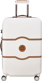 DELSEY Paris Chatelet Air Hardside Luggage, Spinner Wheels, Champagne White, Checked-Medium 24 Inch