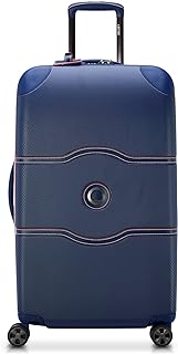 DELSEY Paris Chatelet Air 2.0 Hardside Luggage with Spinner Wheels, Navy, Checked-26 Inch Trunk