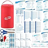 WELL-STRONG 170pcs First Aid Kit - Compact Emergency Kit - Round PU Survival Kit with Medical Essentials - 1st Aid Kit for Ho