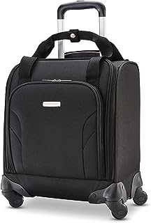 Samsonite Underseat Carry-On Spinner with USB Port, Jet Black, One Size