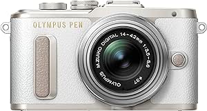 OM SYSTEM OLYMPUS PEN E-PL8 White Body with 14-42mm IIR Silver Lens