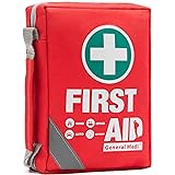 General Medi First Aid Kit - Small Compact First Aid Kit Bag(175 Piece) - Reflective Bag Design- Includes 2 x Eyewash, Instan